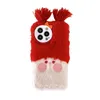 Étuis pour téléphones portables Étui en peluche de dessin animé mignon Étui pour écouteurs Automne et hiver Nouvel iPhone 14 13 12 11 Series