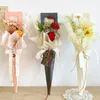 Cadeau cadeau 10pcs fête des mères tenue à la main unique bouquet de fleurs d'oeillet boîte d'emballage décoration de mariage matériel d'emballage rose