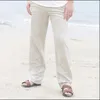 Men's Pants M-3xl 2022 Summer Men's Thin Linen Loose Casual Straight Plus Size Trousers Fluid Elastic Waist Beach