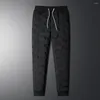 Men's Pants Breathable Simple Coldproof Lace-up Trousers Winter Warm Drawstring For Daily Wear