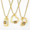 Подвесные ожерелья Flola Crearance / Copper Gold, покрытая для женщин CZ Crystal Countal
