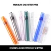 Pyrex glass one hitter pipe bat smoking accessories 4 inch colorful clear Steamroller Hand Pipe oil burner Filters tube nail tips bong