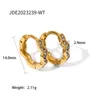 Hoop Earrings Uworld Dainty Inlaid Tiny Zircon Wave Shape Stud Stainless Steel Gold Plated Pendientes Mujer