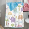 Fleece Throw Soft Plush Minky Baby Blanket Elephant Pattern Receiving Blankets for Boy Girl Toddlers Car Seat Cot 150x110cm - Blue