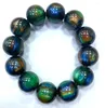 Strand 16mm Natural Mexican Multicolor Amber Breads Bracelet Certificado 7.5 "