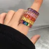 حلقات زركون فرقة فاخرة للنساء الخلود وعد CZ CZERAL Finger Ring Bracelet بمجوهرات الزفاف الهدية