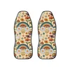 Housses de siège de voiture Rainbow Peace Love Hippie Retro Boho Housse de siège de voiture pour femme Ajustement universel Mignon coloré Floral Housse de siège avant pour T221110