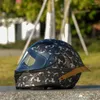 Motorcycle Helmets Winter Season Men And Women Full Face Helmet Riding Four Seasons Cool With Big TailEce Approved