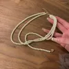 Chains GSOLD French Vintage Multi-Layer White Pearls Necklace Metal Heart Charm Pearl Tassel Lariat Collarbone Chain Jewelry