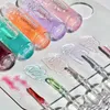 Läppglans 3st Transparent Crystal Jelly Shiny Clear Mirror Moisturizing Glitter Liquid Lipstick Oil Fruit Tint