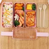 Hälsosamt material Lunchlåda 3 Layer 900 ml Vete Straw Bento Boxes Microwave Moderförvaring Matförvaring Container Lunchbox 1111