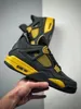 2022 Authentic 4 Thunder Black Tour Yellow Men Sportskor Sneakers med originalboxstorlek US7-13