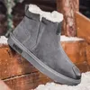 Boots Brand Winter Pluche Snow Men Super Warm Buiten Black Black Heren Ronde Toe Slip op Comfortabele casual platte schoenen 221110