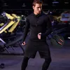 Erkek pantolon erkekler siyah legging fitness eğitimi ince spor elastik pantolonlar erkek spor salonu sıkıştırma sıkı spor giyim my809