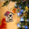 Christmas Decorations Wooden Ornaments Red House Small Pendant Tree Decoration Holiday Party Home Decor