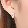 Hoop Earrings Fashion Smooth Simple Shiny Star Zirconia Inlaid Tiny Huggies Trendy Earring Hoops Piercing Jewelry Gift For Women