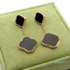 Stud fashion clover designer earrings for women copper ear rings party wedding