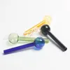 Pyrex cam yağ brülör borusu sigara aksesuarları renkli net renk 4.4 inç şeffaf büyük tüp tırnak uçları bong