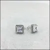 خواتم الزفاف خاتم الزفاف مجموعات حلق 925 Sier المجوهرات لـ Pandora Square CZ Diamond Rings Elegant Stud مع أقراط DH6CV