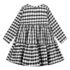 Vestidos de meninas Bolo xadrez de meninas para moda Bow Kids Spring Autumn Casual Roupos 6 8 10 12 14 221110