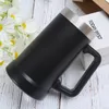 Tumbler de aço inoxidável de 24 onças com alça de grande capacidade Caneca de cerveja Copo de acampamento ao ar livre com pó sem tampa Tumblers isolados a vácuo