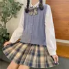 Ensembles de vêtements 2022 japonais doux Preppy tricoté gilet femmes ample Cardigan sans manches gilet automne