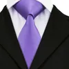 Bow Ties DN-416 Zomer Romantische lavendel Violet Solid Silk Necenties Tie voor mannen Formele bruiloftsfeest