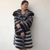 Women's Fur Coat Women Rex Jacket Winter Long Warm Slim Overcoat With Fashion Big Turn Down Collar Plus Size Custom