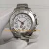 2 Styl z pudełkiem zegarek męski 44 mm 18K Biała złota Platinum Bezel Dwucie chronograf bez pracy Automatyczne zegarki mechaniczne zegarki na rękę