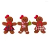 Christmas Decorations 3Pcs Decoration Gingerbread Man Doll Tree Small Hanging Pieces Accessories Home Decor