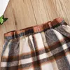 Clothing Sets Toddler Kids Baby Grls Autumn Spring Full Sleeve Solid Top Shirts Plaid Buttons Skirts Children Fashion Clothes Set 2pcs 1-8Y 221110