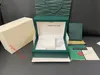 5A scatole per orologi verde scuro confezione regalo originale in legno moda per 126610 126613 116500 116506 126710 126660 orologi Rolex di lusso scatola libretto di carte borsa-b