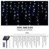 Strings 10M 300 LED Solar Icicle String Light Outdoor With Remote Curtain Garland Patio Garden Party Christmas Fairy