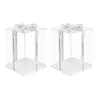 Cadeau cadeau 2pcs boîte d'emballage de gâteau transparent anniversaire boîtes d'emballage en plastique organisateur cas pour magasin de desserts à la maison