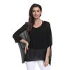 Bluzki damskie 5xl 6xl letnia bluzka Batwing Rękaw swobodny kobiet