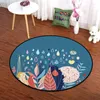 Mattor Zeegle Round Carpet Non-Slip Kid Room Floor Mat Cartoon för Living Absorberande Bath Office Stol Area Rug