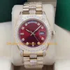 16 model met doos horloge heren 40 mm zwarte wijzerplaat diamanten bezel armband geel goud Azië 2813 beweging automatische mechanische heren horloges horloges