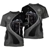 Мужские рубашки Trats Crusader Knight Fashion Summer Trend футболка 3D Print
