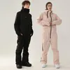 Skiing Jackets Women One-piece Ski Suit Outdoor Snowboard Jacket Overalls Men Set Jumpsuits Windproof Waterproof Warm Coat Snow Pants