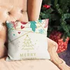 Pillow Christmas Linen Hug Pillowcar Box Santa Sleeve Sofa 18x18 Inch