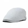 Bérets Homme Casquette Plate Loisirs Hommes Sboy Chapeau Mode Hiver Chapeau Gentleman En Cuir Béret Automne Os Vente