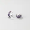 Backs Earrings Real 925 Sterling Silver Purple Ear Cuffs Wraps Non-pierced Cartilage For Women Hypoallergenic Jewelry