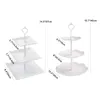 Bakeware Tools 2 Set 3-Tier White Dessert Cake Stand Pastry Small Cupcake Cookie Tray Rack Candy Buffet Up Fruit Plate And