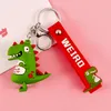 Karikatür Figürleri Küçük Dinozor Keychain Bebek Anime Anime Hayvan Çiftleri Hediye Silika Jel Moda Zarif Hayvan Lover Xm