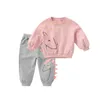 Roupas conjuntos de 2pcs meninas meninas outono de inverno para crianças roupas infantis para meninas terno infantil 1 a 6 ano 221110