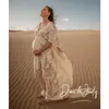 Casual Dresses Donjudy Vintage Maternity Tassel Cape graviditet L￥ng prom Bathrobe Po Shoot Birthday Sexig Bridal Fluffy Party 2022