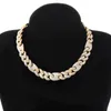 Pendanthalsband Topgrillz 16mm Miami Box Clasp Cuban Link Chain Gold Silver Color Halsband Iced Out Cubic Zirconia Bling Hip Hop Jewelry 221109