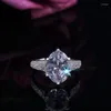 Anneaux de mariage Modyle 2022 mode classique Six griffes Zircon pour les femmes bijoux fiançailles femme cristaux anneau cadeau