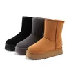 Boots vinter kvinnor tasam boot australia tazz tozz fluffy plattform ankel snö modedesigner hus tofflor kastanj svart uggitys