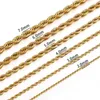 Chains 2/3/4/5/6mm 316L Rope Chain Necklace Stainless Steel Never Fade Waterproof Choker Men Women Gold Color Jewelry Gifts Wholesale